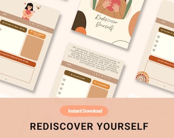 Self-Care & Self-Development Worksheet, Mental Health Journal (Digital Download)