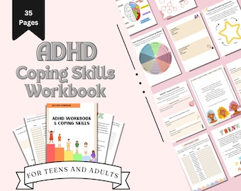 ADHD Skills Journal and Planner, Therapy Worksheets (PDF)