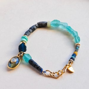 Old Roman Glass Bracelet. Ancient Inspired Jewelry, Artisan Crafted, Unique, Modern, OOAK