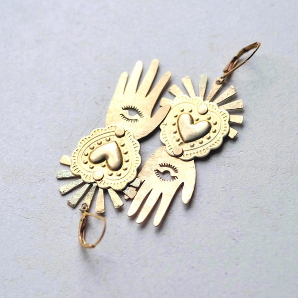 Ex Voto Brass Earrings Ecletic Jewelry Design