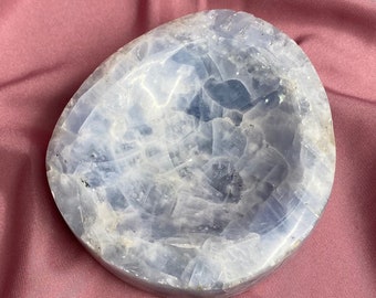 Large Blue Calcite Crystal Bowl, Blue Calcite Bowl, Blue Calcite Stone, High Quality Crystal Bowl
