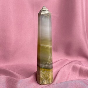 LEMON CALCITE Turm, Zitronencalcit polierte Kristallspitze, gelber Calcit Turm