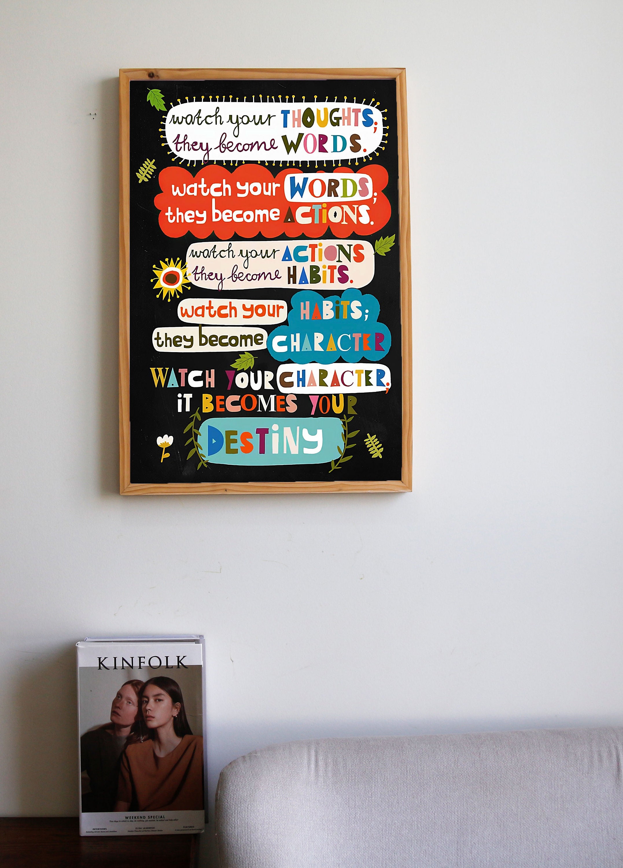 Watch Your Thoughts They Words Poster Learning Wall Etsy
