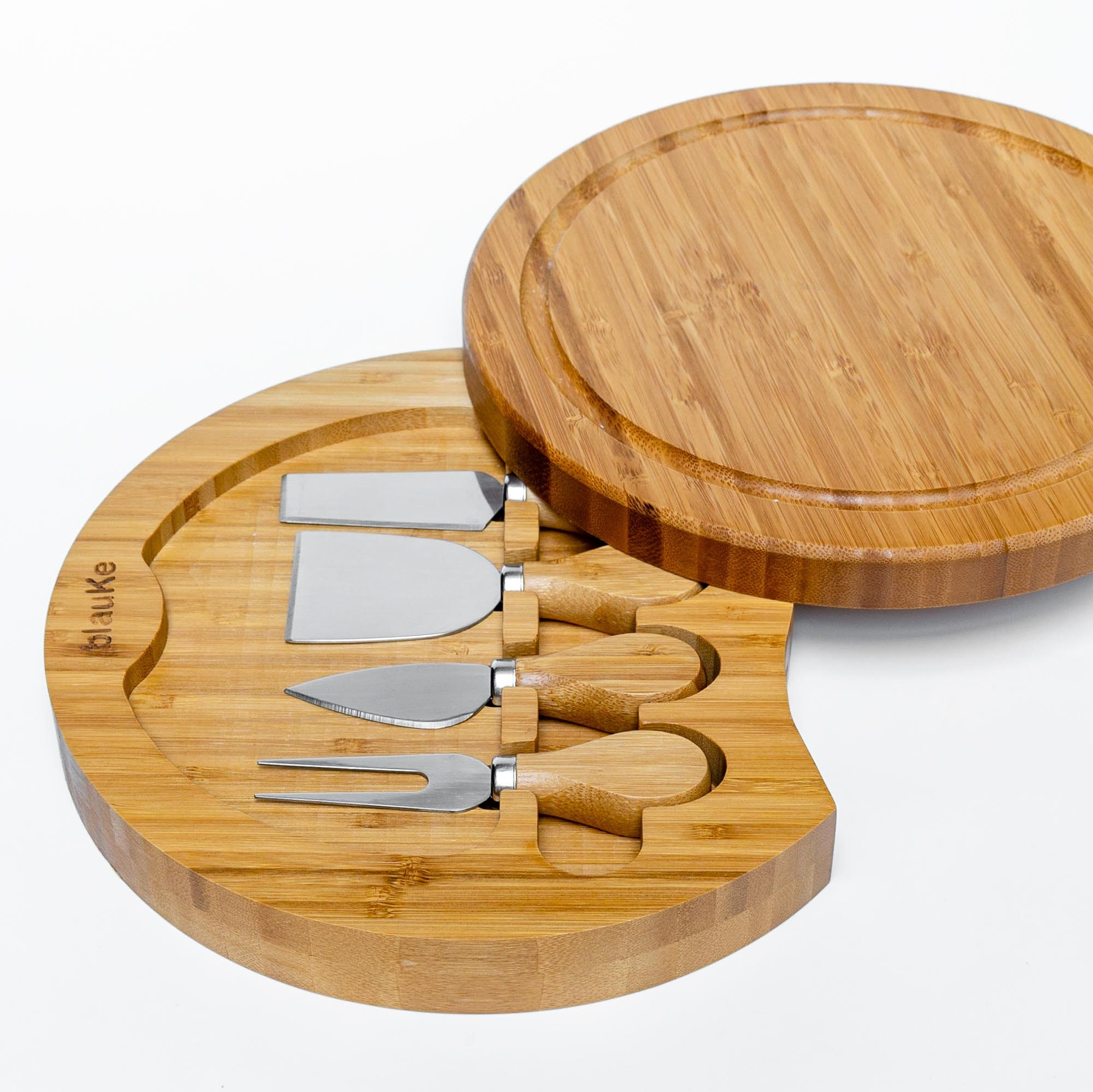 Bamboo Cheese Board and Knife Set 10 Swiveling Etsy