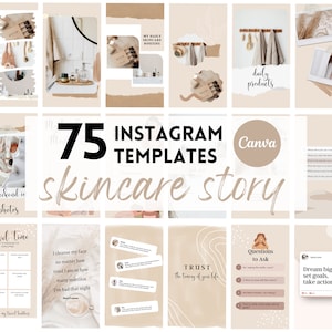 75 Instagram Story Templates for Esthetician | IG Story Background | Instagram Engagement | Canva Templates | Instagram feed for Skincare