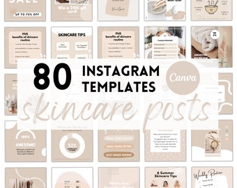 Instagram Templates for Esthetician | Skincare Feed | Engagement Posts | Canva Instagram Template | Coach & eCommerce Content