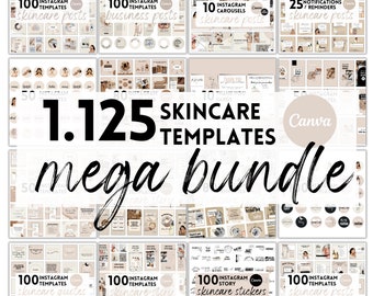 1.125 Esthetician Instagram Templates | IG Bundle for Skincare Influencers | Skincare Branding | Instagram Engagement | Canva Templates