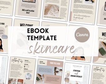 Esthetician Ebook Template for Coaches | Skincare Template for Canva | Skincare Workbook Canva