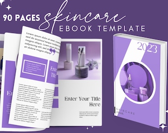 Skincare eBook Template, Online Course Template for Estheticians, Small Business, Course Creator, Editable Canva Template, eBook PDF