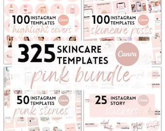 325 Pink BUNDLE | Skincare Instagram Template | Esthetician Canva Posts | Instagram Feed Engagement | Skincare Branding | Feminine Instagram