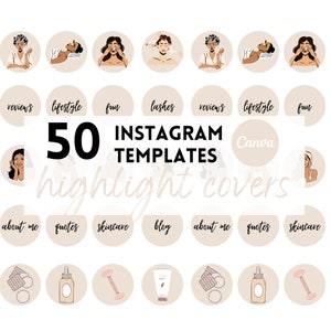 Esthetician Instagram Highlight Icons |  Editable Template Highlight Covers | Instagram Story Highlight Icons - Skincare Covers