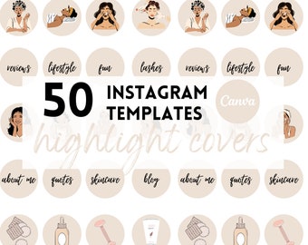 Esthetician Instagram Highlight Icons |  Editable Template Highlight Covers | Instagram Story Highlight Icons - Skincare Covers