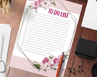 Lista delle cose da fare stampabile/Pianificatore elenco minimalismo fiore A4/Pianificatore, Elenco di lavoro, Pianificatore di studio/Calendario stampabile/Elenco attività stampabile