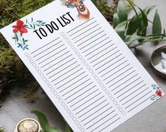 Lista delle cose da fare stampabile/Pianificatore elenco minimalismo fiore A4/Pianificatore, Elenco di lavoro, Pianificatore di studio/Calendario stampabile/Elenco attività stampabile