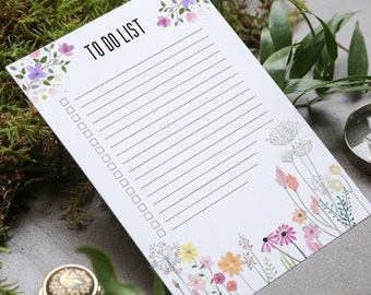 Lista delle cose da fare stampabile/Pianificatore elenco minimalismo fiore A4/Pianificatore, Elenco di lavoro, Pianificatore di studio/Calendario stampabile/Elenco attività stampabile