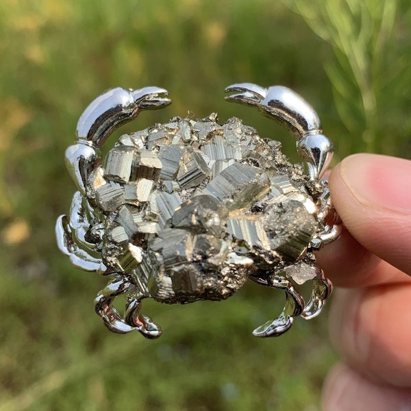 1PC Pyrite Crab,Quartz Crystal Animal,Hand Made,Mineral Specimen,Home Decoration,Reiki Heal,Crystal Gifts,Yoga