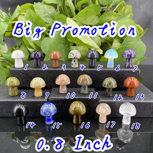 18 Kinds Natural  Crystal Mushroom,Crystal Carving,Reiki Healing,Crystal Pendant,Home Decoration,Crystal Gift,Mineral Samples