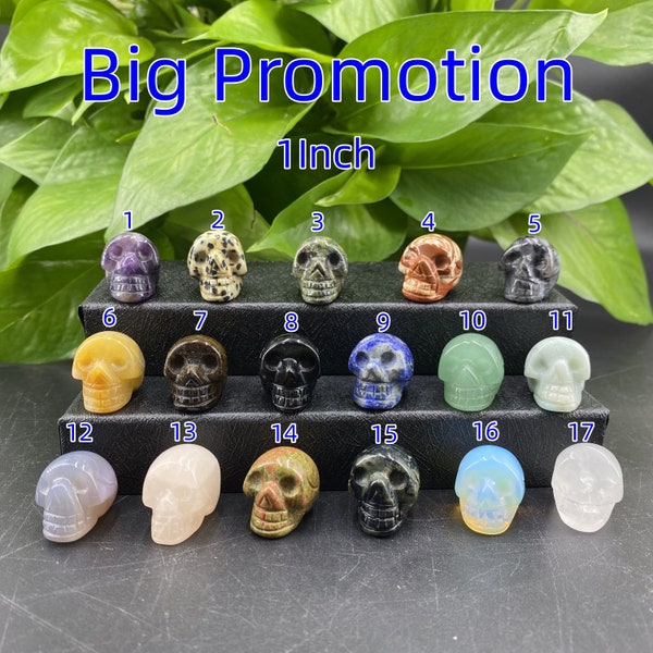 22 Kinds Pure Natural  Crystal Skulls,Crystal Carving,Reiki Healing,Crystal Pendant,Home Decoration,Crystal Gift,Mineral Samples