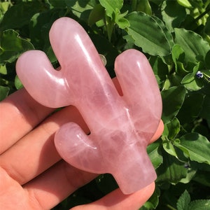 1PC Natural Rose Quartz Cactus,Quartz Crystal Cactus,Crystal healing,Mineral samples,Gem,Crystal Carved,Home Decoration,Crystal Gifts 55g+