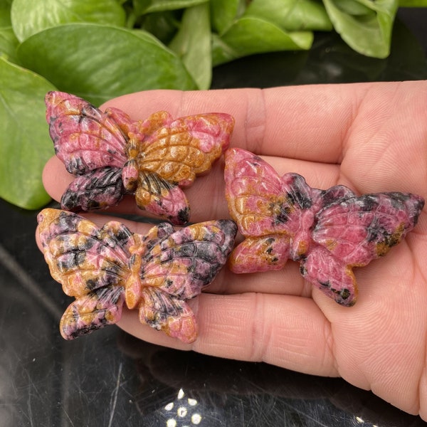 1PC Natural Rose Stone Butterfly,Quartz Crystal Butterfly,Crystal Carving,Reiki Healing,Home Decoration,Mineral Samples,Crystal Gifts 20g+