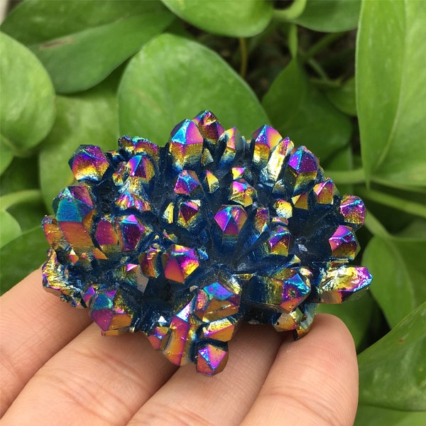 1PC Natural Rainbow Titanium Quartz Crystal Cluster,Crystal Point,Reiki healing,Quartz vug,Mineral samples,Home decoration,Crystal gift 30g+