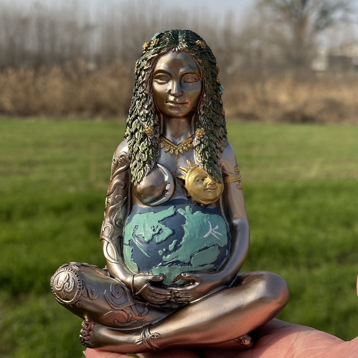 1pc 6 Statue Of Goddess GaiaResin DecorationsMother Earth image 2