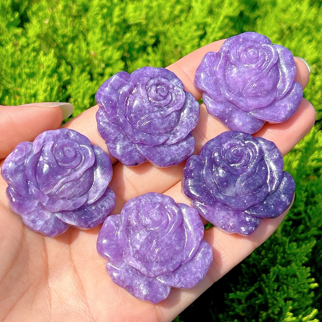 Natural Lepidolite Rose Flower,quartz Crystal Rose Flower,crystal