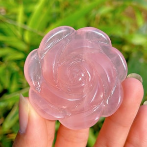 1PC Natural Rose Quartz Flower,Quartz Crystal Flower,Plant Sculpture,Home Decoration,Crystal Carving,Reiki Healing,Crystal Gifts 50g+