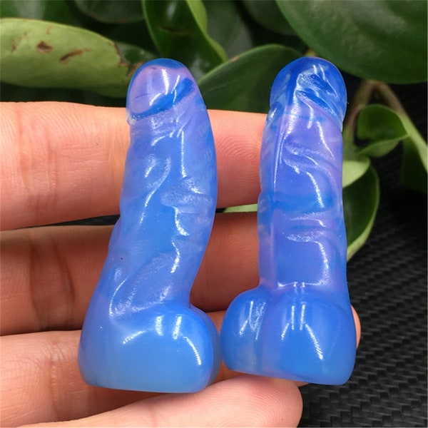 1PC Hand carved Blue Opalite Penis,Quartz Crystal Penis,Crystal carving,Home Decoration,Mineral Specimen,Reiki Healing,Crystal Gifts 15g+