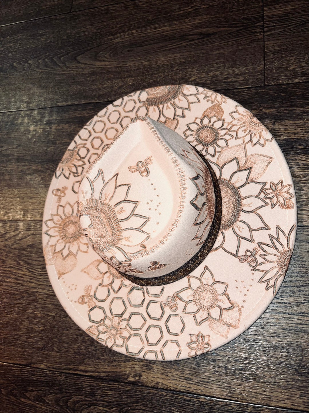 Custom Burned Fedora Hats Etsy