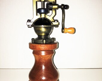 Pepper Mill Antique Country Style Handmade Black Walnut Etsy