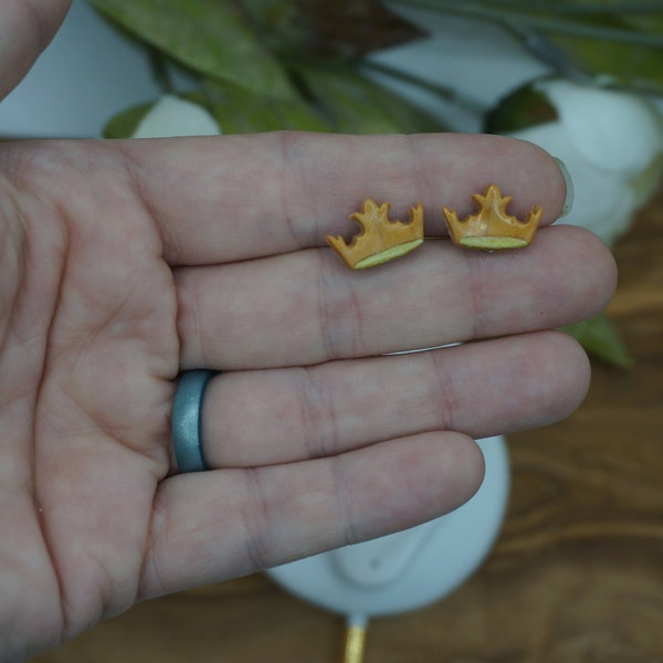 Crown Earrings | Landscape | handmade | polymer clay | Hypoallergenic | light weight |