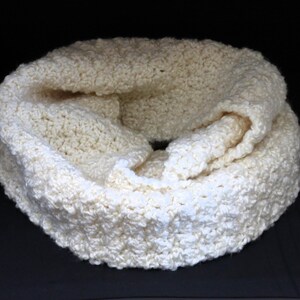Cozy Handmade Crochet Infinity Scarf Handmade Soft Crochet Infinity Scarf – Warm & Cozy Snood in Creamy Off-White