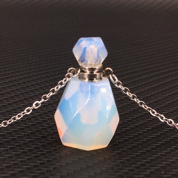 1PC Opalite quartz Classic Perfume Bottle, Pendant Necklace,Reiki Healing,Crystal gifts,Gemstone bottle necklace,Crystal healing