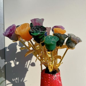 Crystal Rose,Crystal Flower,Crystal Jewelry,Mineral samples,Home Decoration,Reiki Heal,Christmas Gift,Bouquet of Roses,Valentines Gift
