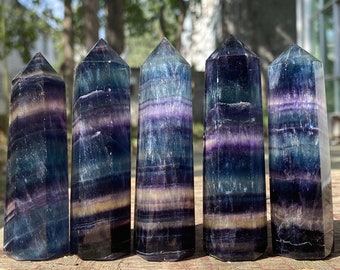 Natural Rainbow Fluorite Quartz Crystal Obelisk,Home Decor,Reiki Healing,Crystal Collectible,Crystal Wand,Crystal Heal,Energy Tower