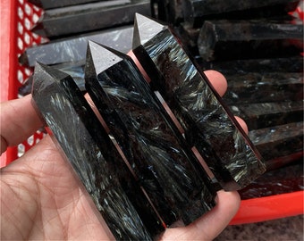 1pc Natural Astrophyllite Quartz Crystal Obelisk,Quartz Wand Point,Crystal Tower,Home Decoration,Crystal Mineral Specimen,Crystal Heal,Gifts