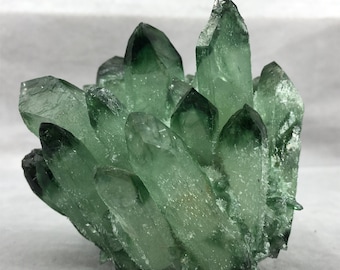 400G+ Quartz Crystal Green Ghost Cluster,Crystal VUG,Collection,Degaussing Stone,Crystal healing,Mineral samples,Home Decoration 1PC
