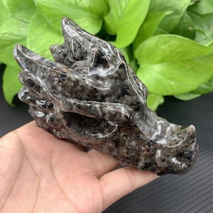 1pc 3&#39;&#39; Natural Yooperlite Dragon Skull,Carve Crystal,Quartz Skull,Hand Carved,Home Decoration,Crystal Gifts,Reiki Healing,Home Decoration