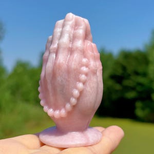 Natural Quartz Crystal Buddha&#39;s Hand,Pink Opal Buddha&#39;s Hand,Crystal Energy,Home Decor,Crystal Gift,Reiki Healing,Crystal Sculpture,Rock