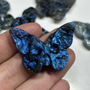 Natural Labradorite butterfly skull,Quartz Crystal butterfly,home decoration,Crystal heal,Crystal gifts,Crystal Energy,mini butterfly skull