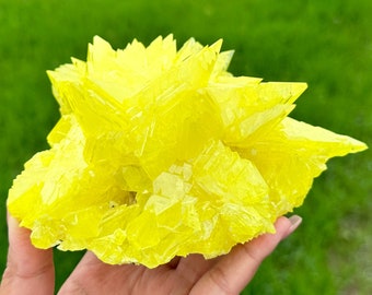350G+ Natural Sulfur Specimens Cluster,Crystal VUG,Collection,Degaussing Stone,Crystal healing,Mineral samples,Home Decoration