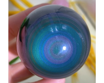 55mm+ Natural Rainbow Obsidian Sphere,Hand Carving,Crystal Carving,Reiki Healing,Crystal Gift,Crystal Collection,Crystal Healing