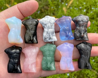 MINI 20 mm natuurlijk gemengd kwarts mannelijk model, met de hand gesneden, woondecoratie, reikihealing, kristalcollectie, kristalcadeau