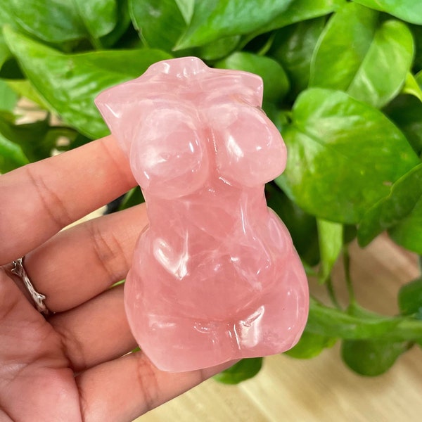 Natural Rose Quartz Plump Goddess,Crystal Plump Goddess,Hand Carved,Home Decoration,Crystal Collection,Crystal Healing