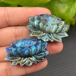 Natural labradorite Lotus,Hand Carved,Quartz lotus,Reiki Healing,Home Decoration,Crystal Gift,Mini lotus,Crystal Healing
