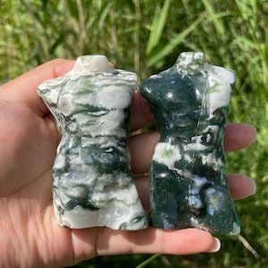 Natural Moss Agate Male Model,Hand Caverd,Quartz Body,Home Decoration,Cryatal Gifts,Crystal collection,Crystal Energy