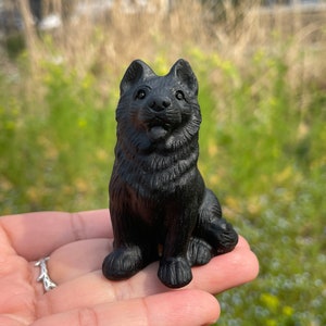 Natural Obsidian Wolf,Quartz Crystal,Crystal Animal,Home Decoration,Mineral Samples,Reiki Healing,Crystal Gifts