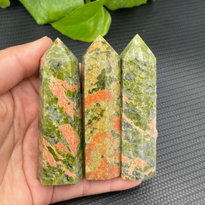 70g+ Natural Unakite Quartz Crystal Obelisk,Home Decor,Reiki Healing,Crystal Collectible,Crystal Wand,Crystal Heal,Energy Tower