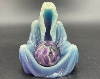 Artificial Luminous Stone Grim Reaper Base,Hand Carved,Home Decoration,Gifts,Reiki Healing